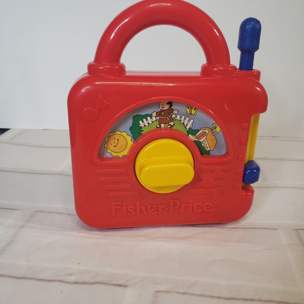 Adorable Vintage 1992 Fisher Price Red Windup Music Box Toy Monk Priest WORKS